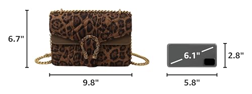 Image of MYHOZEE Crossbody Bags for Women - Snake Printed Clutch Purses Leather Chain Shoulder Bags Evening Handbags