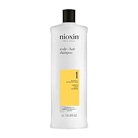Nioxin System 1 Scalp Plus Hair Thickening Shampoo for Natural Hair with Light Thinning, 1000 ml