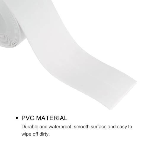 Image of uxcell Caulk Tape, White Toilet Caulk Strip Self Adhesive 1.5 inch x 16.4Ft Caulking Sealant Tape with Sealing Tool for Kitchen Bathroom Edge Protector