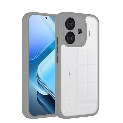 Image of V-TAN Back Cover for IQOO Neo 10R 5G, Transparent Clear Case Compatible with IQOO Neo 10R, TPU, Camera Protective, Scratch Resistant Shockproof Mobile Cover with Anti-Slip Grip (Gray) (Gray)