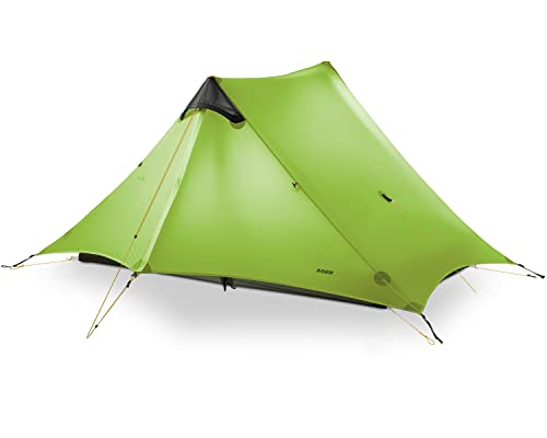 MIER Ultralight Tent 3-Season Backpacking Tent for 1-Person or 2-Person Camping, Trekking, Kayaking, Climbing, Hiking (Alpenstock is NOT Included), Green, 2-Person