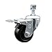 Stainless Steel Hard Rubber Swivel Threaded Stem Caster w/3.5" x 1.25" Black Wheel and 12MM Metric Stem & Total Locking Brake - 285 lbs Capacity/Caster - Service Caster Brand