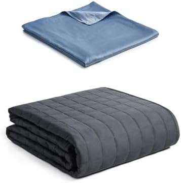 YnM Exclusive 15lb Weigthed Blanket with Cooling Rayon Duvet Cove...