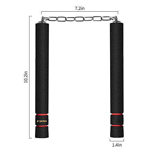 E-Jades 3Pack Safe Foam Rubber Training Nunchucks For Kids Adults Beginners Nunchakus With Steel Chain Practice Matial Arts For Kids & Beginners #TOP2