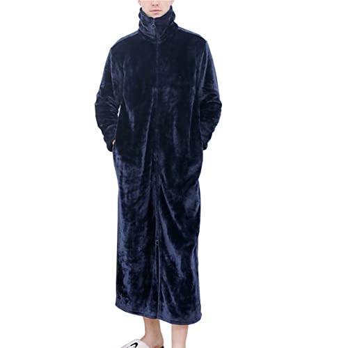 Bata de baño para hombre caliente de forro polar con bolsillos cómodos