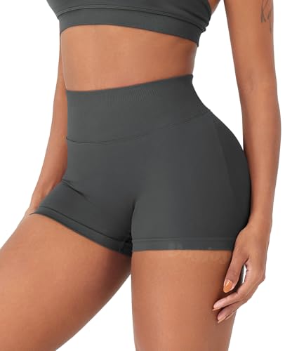 Image of VOYJOY Women Workout Impact Shorts 2.5 inch / 3.6 inch / 4.5 inch / 6 inch Scrunch Butt Booty | Tummy Control, High Waisted, Bike Short, Gentle Compression, for Women