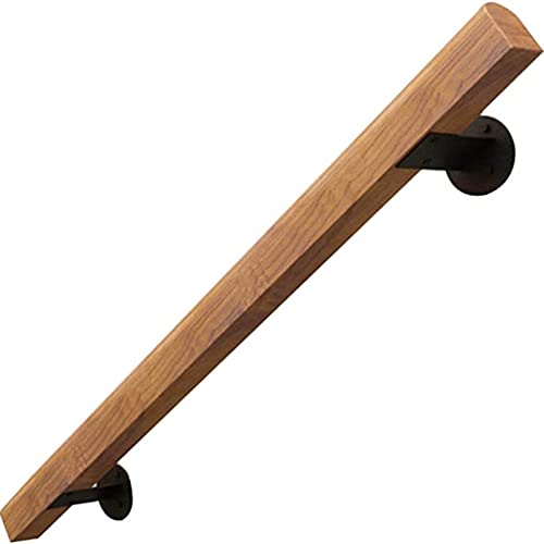 Rambarde d'escalier contre marches glissantes, rampe en bois murale pour maison et jardin - 2