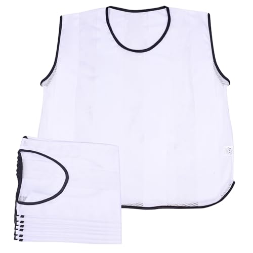 A2Z 4 Kids 6 Pack Training Bibs Sports Vests Comfortable Breathable - Sports Bibs 761 White 4-8