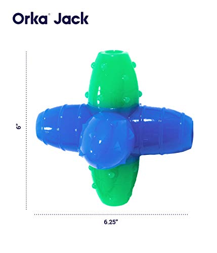 Image of Petstages Orka Jack Green /Blue Treat-Dispensing Dog Chew Toy