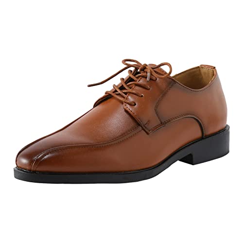 HINDOLA Men's Lace-up Dress Shoes Leather Formal Business Oxford Derby Shoes Retro Dress Shoes for Men