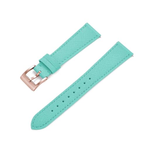 Correa de cuero genuino azul cielo y oro rosa de alta calidad 20mm
