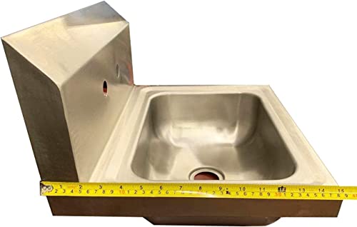17"L X 16"W Stainless Steel Commercial Wall Mounted Hand Sink With Gooseneck Faucet For Restaurant, Bar, Cafe, Salon & Spa, Home - 16 Gauge (Nsf Listed) #TOP3