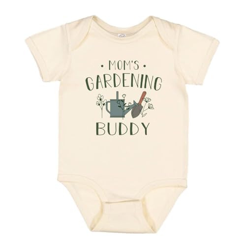 TATY Kids Mom's Gardening Buddy Baby Infant One Piece Bodysuit 6 Months Natural