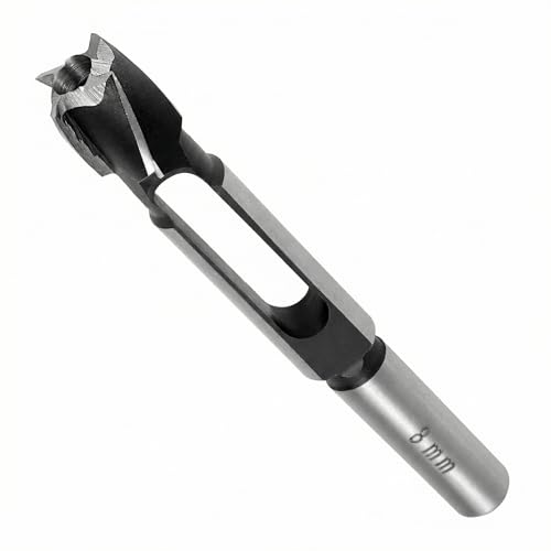 QWORK® Foret pour chevilles à bois, Coupe-bouchon à bois en acier au carbone, Diamètre 8 mm tige 13 mm