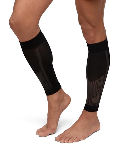 DANISH ENDURANCE Manchons de Compression pour Mollets, 21-26 mmHG, Hommes et Femmes, Unisexe, Lot de 1 ou 3, Noir/Gris, S