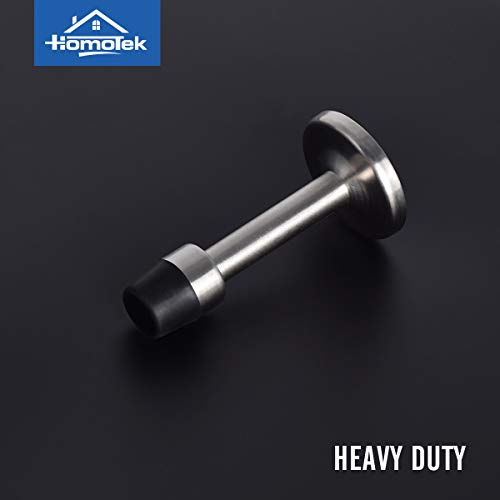 Homotek 8 Pack Rigid Door Stop, 3" Heavy Duty Door Stopper With Soft Rubber Tip, Solid Stainless Steel Doorstop Protect Wall & Door, Brushed Stainless Steel #TOP4