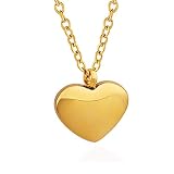 Zhia Simple And Cute 18k Gold Plated Heart Pendant Necklace for Women Dainty Choker Necklaces With A