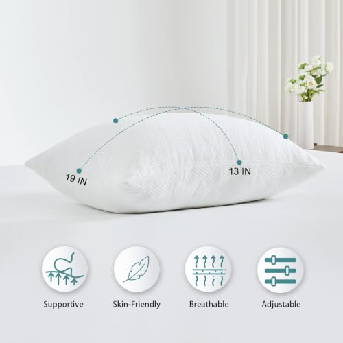 Image of BETU Cooling Small Pillow for Travel & Camping, Adjustable Soft Support Pillow for Backpacking, Hiking Gear, Airplane, Breathable Shredded Memory Foam Pillows for Sleeping with Washable Cover
