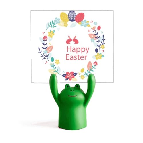 Porte-mémo grenouille de Pâques en bois pour bureau