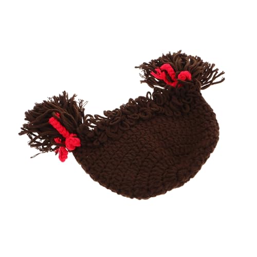 Beaupretty Cabbage Patch Costume Hat with Funny Yarn Wigs Warm Knit Earflap Cap for Boys Soft Yarn Material for Boy Girl Months Cozy Unique Design