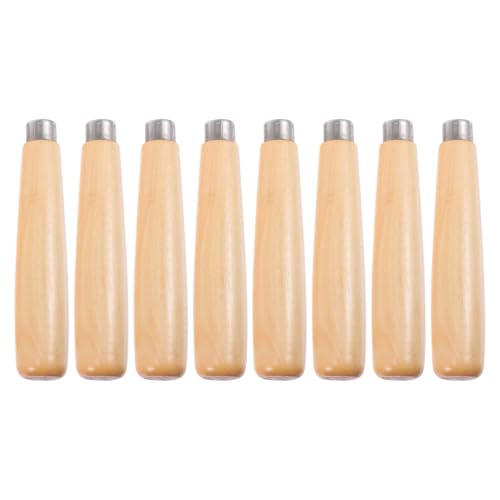Toddmomy 8pcs 3mm Diameter Replacement Wood File Handles with Collar for Woodwork Tools, File Handle Grip Set for Carpentry, DIY and Home Improvement Crafting