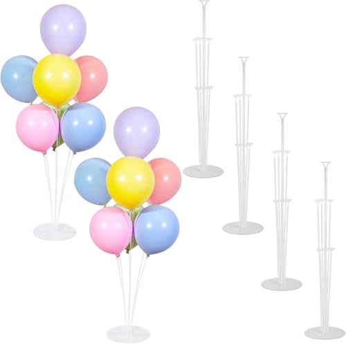 6 Set Supporti per Palloncini, con Bastoncini e Base Trasparente per Decorazioni Feste di Compleanno e Eventi Speciali, Ideale per Palloncini a Elio, Decorazioni Compleanno 30 Anni