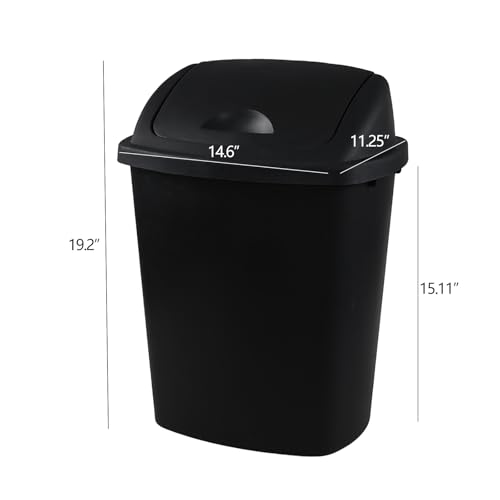 Caneca de basura de plástico 7 galones negra con tapa basculante 4 pack miniatura 2