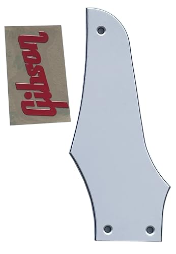 Gibson Firebird"Logo"Truss ロッドカバー+レッドデカールギターピックガードスクラッチプレート(3プライホワイト)