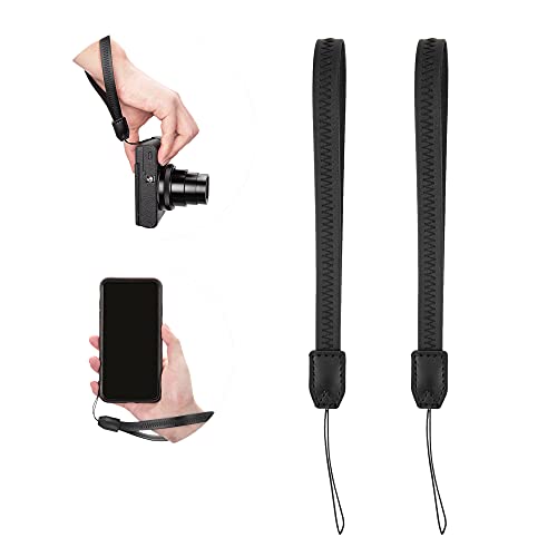 2 Pack Durable PU Leather Short Lightweight Hand Wrist Strap Lanyard String for Canon G7X Mark III G5X Mark II ELPH 180 Sony ZV-1 RX100VII Ricoh GR IIIx II Olympus Tough TG-6 Anti-Loss Digital Camera