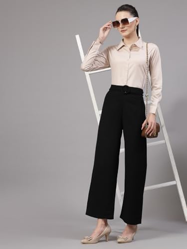 Image of Style Quotient Women Solid Chambrey Regular Formal Shirt