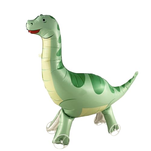 Globo de Dinosaurio XXL Infantil, Dinosaurio 3D con Ruedas que Camina, Decoración para Fiesta de Cumpleaños Infantil Dino - Regalo para Niña y Niño - 1 Unidad
