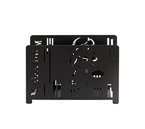 HAKU Möbel Zeitungsständer schwarz, Metall - Maße: B 37 cm x H 26 cm x T 12 cm, Style: Modern