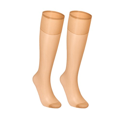 Yuanu Femme Bas de Contention Respirant Nylon de Mi-bas Élastique Fit Confort Chaussettes de Compression Peau Taille unique