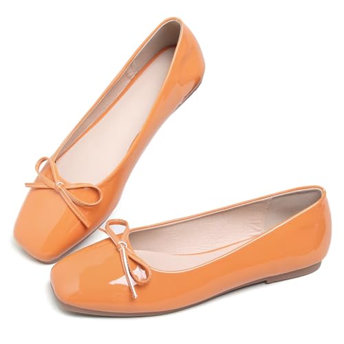 Image of Dear Time Women's Casual Foldable Ballet Flats Square Toe Ballerina Flats Shoes Comfortable