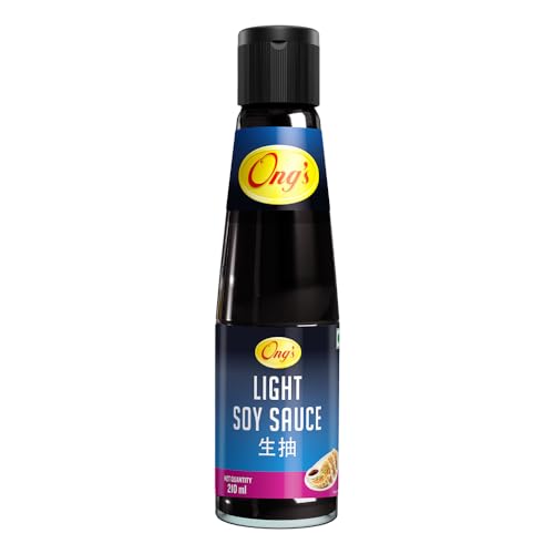 Image of Ong's Light Soy Sauce 210 ml, Authentic Soy Sauce Suitable for marinades, stir-fries, dips, and seasoning various cuisines.