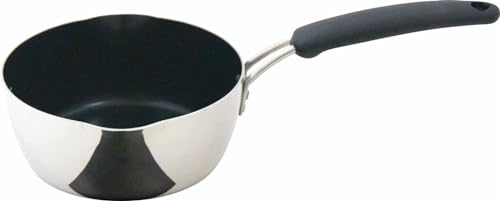 Urushiyama Metal Industries TKY-16S Snow Flat Pot, 6.3 inches (16 cm), Inner Surface, Fluorine Resin Treatment, Easy to Remove Stains, Time Shortened, Easy to Grip Handle, Gas and Induction