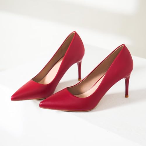 Image of Women's Low Kitten Heel Pumps Classic Fashion Dress Pumps Simple Heeled Shoes for Office Work