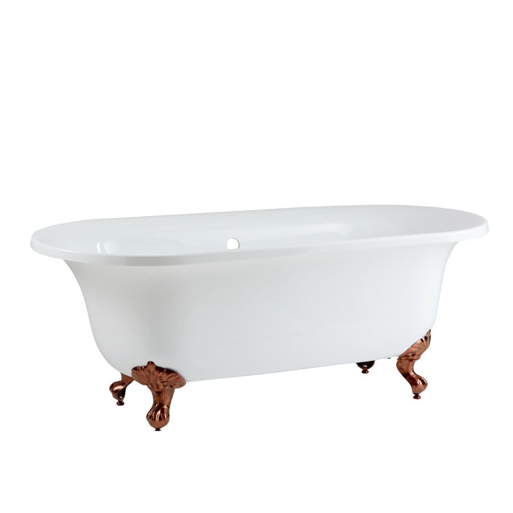 Milano Richmond White 1730mm x 780mm Freestanding Roll Top Bath Copper Ball Claw Feet
