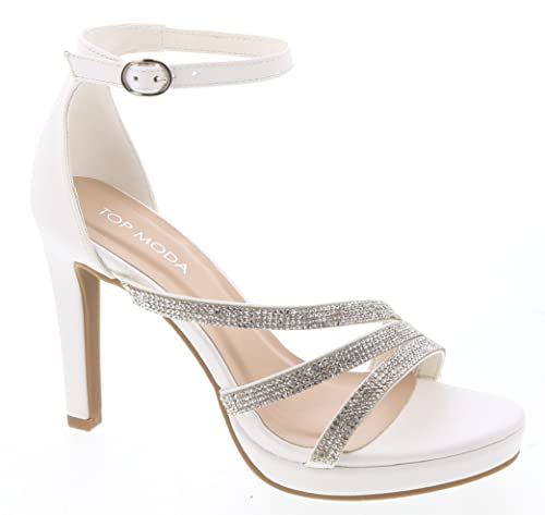 Women's Ankle Strap Open Toe High Stiletto Platform Dress Pump Heel Sandals