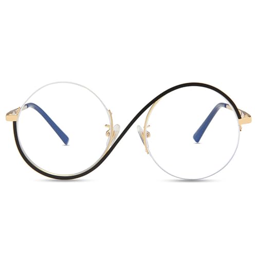 Witch Glasses Halloween Cosplay Glasses with Portable Travel Zipper Case Hook Perfect for Adult Women Witch Props, Black