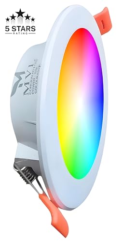 Image of MVL 10 Watt 7 in 1 Multicolour Ceiling Downlight Led Light (Red /Pink /Blue /Yellow /Violet /Green /Sky Blue /White) Pack of 2