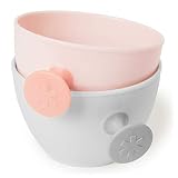 Skip Hop 2 Pack Easy Serve Travel Bowls Grey and Soft Coral 70 g