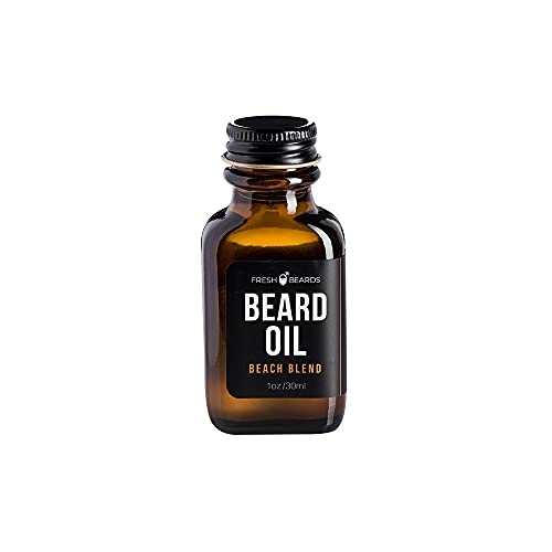 Fresh Beards Beach Blend Beard Oil - Coconut, Sunshine & Lemongrass Fragrance - Scented Mens Beard And Mustache Oil - Soothing Anti-Itch Moisturizer & Softener For Dandruff Prevention And Healthy Beard Growth #TOP3