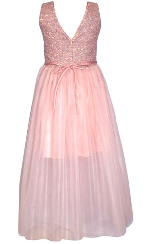 Bonnie Jean Girls 7-16 Embellished Bodice Illusion Mesh Ballgown2