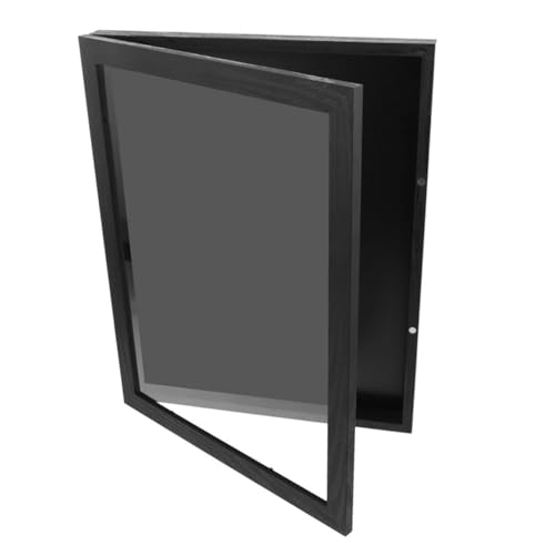 SEWOART Supporto in Legno per Maglie da Calcio e Baseball Vetro Trasparente, Cornice Quadrata 28X35,5 CM per Esposizione in Ufficio e Collezione