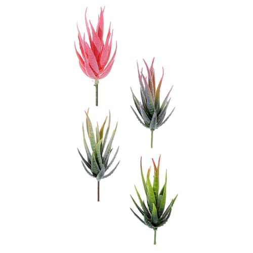 GAROZATION Plantas Artificiales de Aloe Vera 4piezas Apariencia Realista y Material Plástico para Decoración del Hogar y Oficina, Adorno Vegetal Duradero y Elegante Color Color Aleatorio