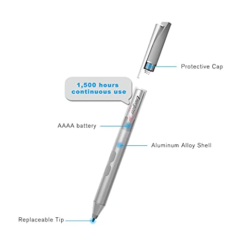 Tesha Stylus Pen For Surface, 2500H Working Time, Palm Rejection For Surface Pro X/9/8/7/6/5/4/3, Surface Go 3/2/1, Surface Laptop/Studio/Book 4/3/2/1, Including Spare Nib & Aaaa Battery #TOP5