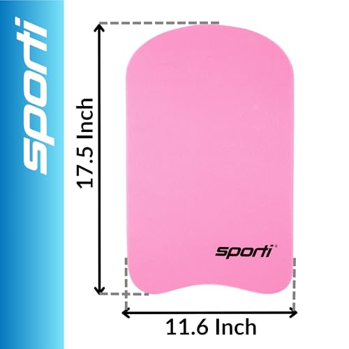 Sporti Adult Kickboard for Swim Training - Swimming Kick Board for Men Women, Water Board for Men & Women, Swimming Training Aid - New Version - Pink