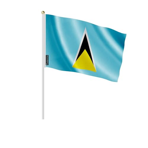 Drapeau Sainte-Lucie 14x21cm anti effilochage pour décoration extérieure