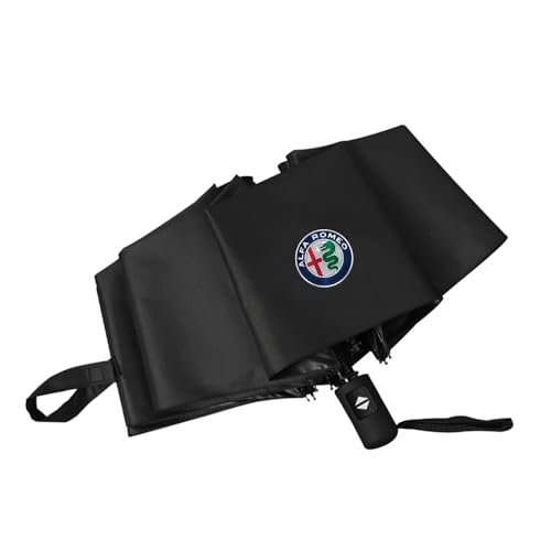 Auto Regenschirm für Alfa Romeo 4C Giulia Giulietta GT MiTo Stelvio Tonale Junior, Sturmfest Portable Umbrella for Travel, Umbrella für Herren und Damen Geschenke